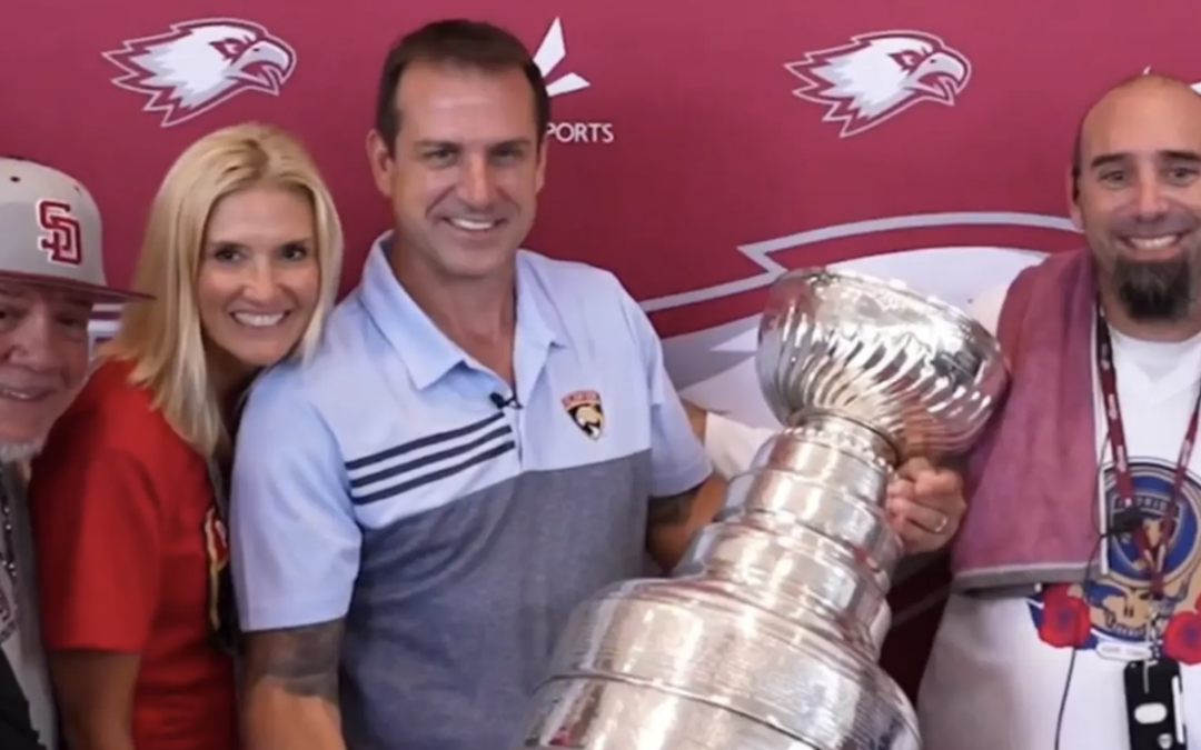 Panthers goalie coach Tallas brings Stanley Cup to Parkland school